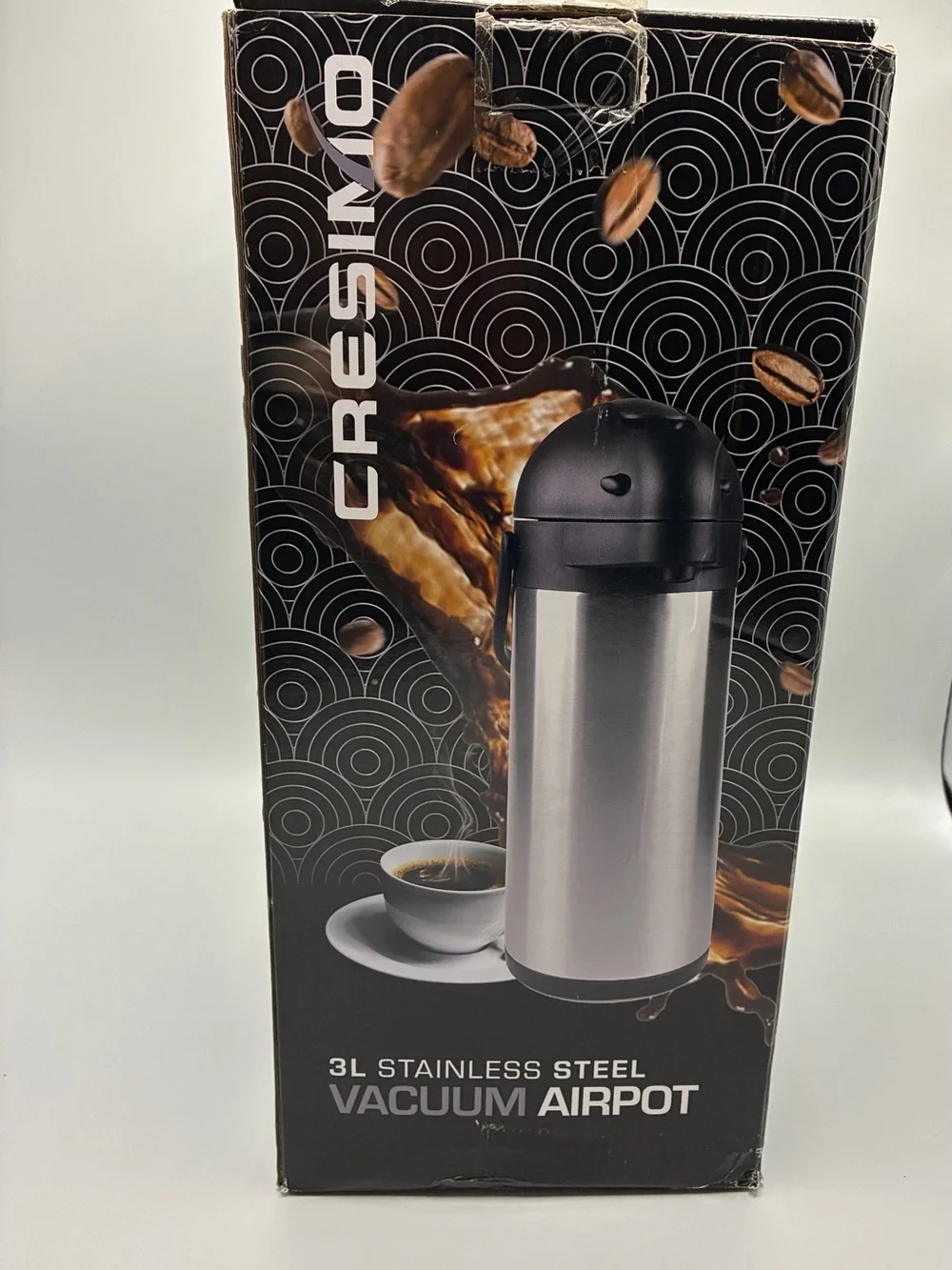 3L Stainless Steel Vacuum Airpot Carafe - Silver/Black